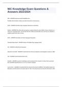 NIC Knowledge Exam Questions & Answers 2023&sol;2024