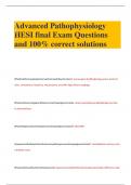 Advanced Pathophysiology HESI final Exam Questions and 100&percnt; correct solutions