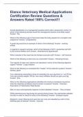 Elanco Veterinary Medical Applications Certification Review Questions & Answers Rated 100&percnt; Correct&excl;&excl;&excl;