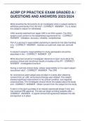 ACRP CP PRACTICE EXAM GRADED A &sol; QUESTIONS AND ANSWERS 2023&sol;2024     