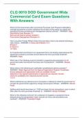 CLG 0010 DOD Government Wide  Commercial Card Exam Questions  With Answers