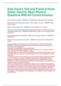 Dale Crane's Oral and Practical Exam  Guide: General; Basic Physics Questions With All Correct Answers