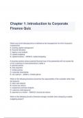 Test Bank for Corporate Finance (Chapter 1: Introduction) Questions & Answers 