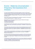 Evolve - Maternity Uncomplicated  Pregnancy Test Questions And  Answers 