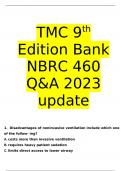 TMC 9th Edition Bank NBRC 460 Q&A 2023 update 