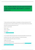 ALL PEDS HESI EXAM QUESTIONS AND ANSWERS 2023&sol;2024 LATEST UPDATE