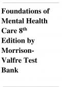 Test Bank For Foundations of Mental Health Care 8th Edition Morrison-Vafre & Test Bank For Davis Advantage for Townsend’s Essentials of Psychiatric Mental Health Nursing 9th Edition Karyn Morgan Chapters 1-32 | Complete Guide Newest Version 2023      lfre