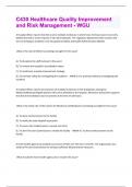C430 Healthcare Quality Improvement and Risk Management - WGU Questions With 100&percnt; Correct Answers&period;