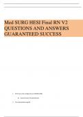 Med SURG HESI Final RN V2 QUESTIONS AND ANSWERS GUARANTEED SUCCESS