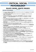 Critical Social Psychology (PSYC3019A)- The Fact of Blackness by Fanon study Notes