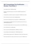 NIC Cosmetology Pre-Certification Review&colon; Final Exam 3