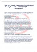 NUR 2474 Exam 2&colon; Pharmacology for Professional Nursing Exam 2 &lpar;Latest 2022&sol;2023&rpar; Rasmussen Latest Updates