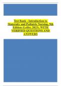 Test Bank - Introduction to Maternity and Pediatric Nursing, 9th Edition (Leifer, 2023), Chapter 1-34 | All Chapters