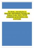 Test Bank - Introduction to Maternity and Pediatric Nursing&comma; 9th Edition &lpar;Leifer&comma; 2023&rpar;&comma; Chapter 1-34 &vert; All Chapters