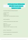 CPP Practice Exam &vert; 200 Questions with 100&percnt; Correct Answers &vert; Updated & Verified