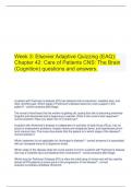 Week 3: Elsevier Adaptive Quizzing (EAQ): Chapter 42: Care of Patients CNS: The Brain (Cognition) questions and answers.