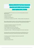 Diabetes &lbrack;DKA&sol;HHS Final Exam Questions&rsqb; Questions with 100&percnt; Correct Answers &vert; Latest Update 2024 &vert; Verified