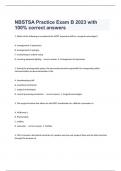 NBSTSA Practice Exam B 2023 with 100% correct answers