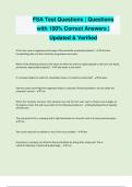 FSA Test Questions &vert; Questions with 100&percnt; Correct Answers &vert; Updated & Verified