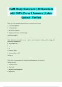 HAM Study Questions &vert; 80 Questions with 100&percnt; Correct Answers &vert; Latest Update &vert; Verified