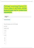 Portage Learning Chem 210  Finals Mod 2 ACTUAL EXAM  QUESTIONS WITH VERIFIED  ANSWERS
