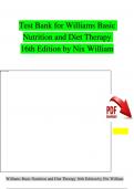 Test Bank for Williams Basic Nutrition and Diet Therapy 16th Edition by Nix William Chapter 1-23 | 100 % Verified