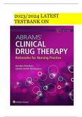 Test Bank For Abrams’ Clinical Drug Therapy Rationales for Nursing Practice 12th Edition 