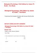 Biological Psychology 12th Edition by James W. Kalat - Test Bank