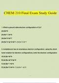 CHEM 210 Final Exam Study Guide Newest Questions and Answers (2023/2024) (Verified by Expert)