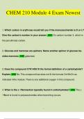 CHEM 210 Module 4 Exam Newest Questions and Answers &lpar;2023&sol;2024&rpar; &lpar;Verified by Expert&rpar;