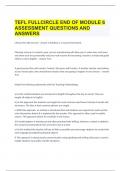 TEFL FULLCIRCLE END OF MODULE 6 ASSESSMENT QUESTIONS AND ANSWERS.