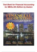 TEST BANK for Financial Accounting for MBAs 8th Edition by Peter Easton & John Wild contains verified questions and answers graded A+