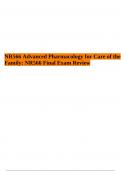 NR566 Advanced Pharmacology for Care of the Family&colon; NR566 Final Exam Review