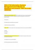 WGU C724 Information Systems  Management Unit 8 Module 14&comma;  Questions and answers&comma; 100&percnt; Accurate&period;  VERIFIED&period; 