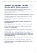 Alpha Phi Alpha Pretest For IMDP Questions With Correct Answers