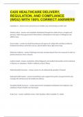 C425 HEALTHCARE DELIVERY, REGULATION, AND COMPLIANCE (WGU) WITH 100% CORRECT ANSWERS