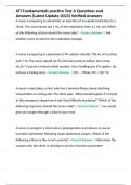 ATI Fundamentals practice Test A Questions and Answers &lpar;Latest Update 2023&rpar; Verified Answers