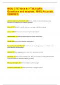 WGU C777 Unit 4&colon; HTML5 APIs  Questions and answers&comma; 100&percnt; Accurate&period;  VERIFIED&period; 