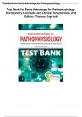 Test Bank for Davis Advantage for Pathophysiology: Introductory Concepts and Clinical Perspectives, 2nd Edition, Theresa Capriotti:  Chapters 1-23: Updated A+ Guide Solution