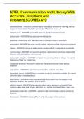 MTEL Communication and Literacy With Accurate Questions And Answers&lpar;SCORED A&plus;&rpar;