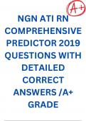 NGN ATI RN COMPREHENSIVE PREDICTOR 2019 QUESTIONS WITH DETAILED CORRECT ANSWERS /A+  GRADE