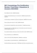 NIC Cosmetology Pre-Certification Review&colon; Final Exam 3 Questions & Answers 2023&sol;2024