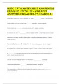 MSSC CPT MAINTENANCE AWARENESS PRE-QUIZ 1 WITH 100% CORRECT ANSWERS 2023 ALREADY GRADED A+