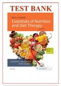 TEST BANK FOR WILLIAMS' ESSENTIALS OF NUTRITION AND DIET THERAPY, 12TH EDITION BY ELANOR