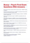 BCACP ACTUAL EXAM  QUESTIONS AND ANSWERS