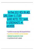 Verified 2023 HESI RN MED SURG EXAM V2 STUDY GUIDE NOTES TEST BANK & SCREENSHOTS W/ ANSWERS