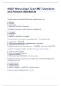 ASCP Hematology Exam-MLT Questions and Answers (Graded A)