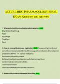 ACTUAL HESI PHARMACOLOGY FINAL EXAM Questions and Answers 