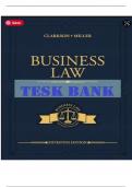 TEST BANK Business Law Texts and Cases, 15th Edition by Clarkson