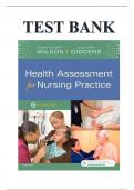 Test Bank for Health Assessment for Nursing Practice 6th Edition by Wilson. 100% Correct Answers Latest Updated Examination Study Guide 2023-2024